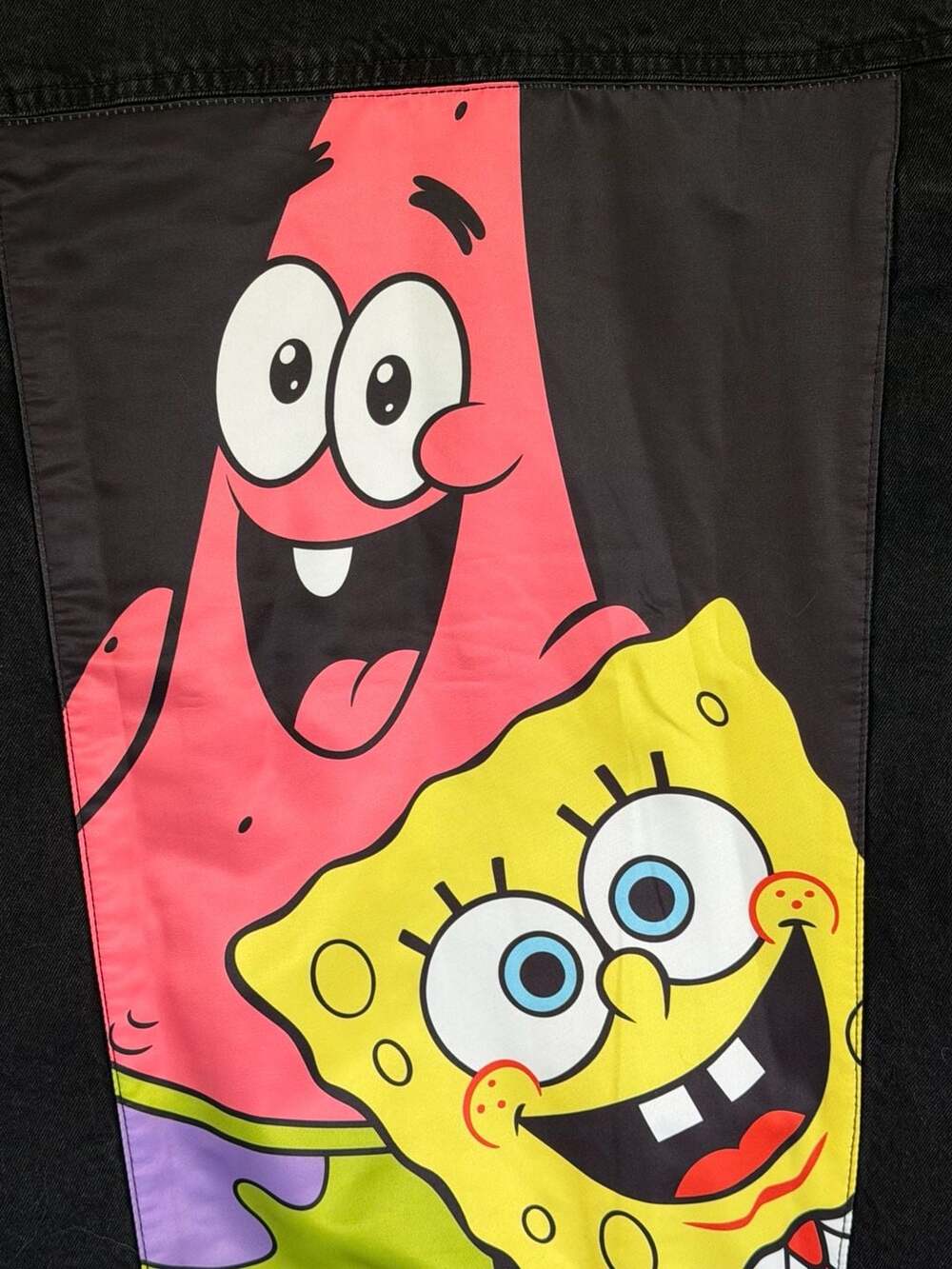 Nickelodeon Spongebob and Patrick Black Denim Jacket Adult Medium - Picture 10 of 10